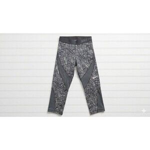 Nike Pro Hypercool Mesh Capri Leggings Women's XS Gray Geometric Print